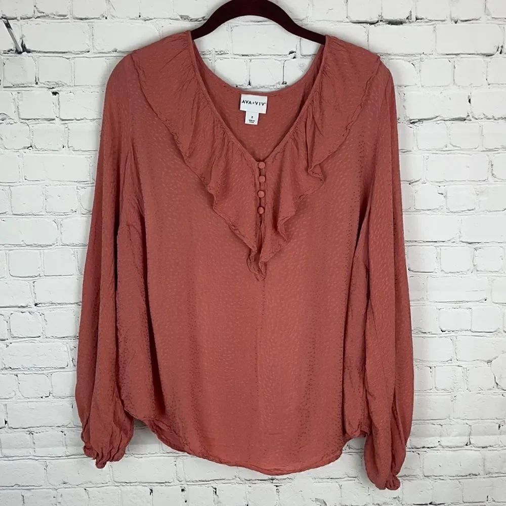 Ava & Viv Flowy Blouse Size X